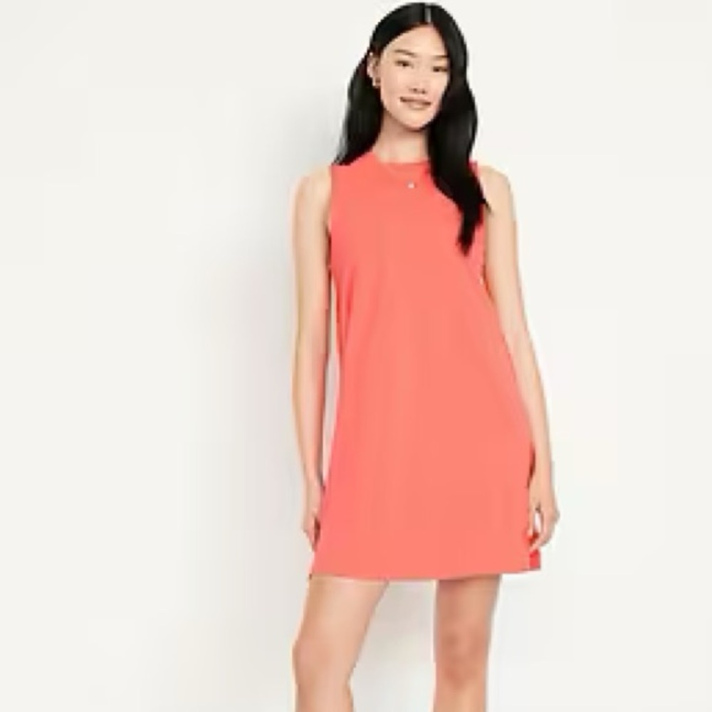 🆕 Old Navy | Vintage Sleeveless Mini T-Shirt Dress, Coral, NWT